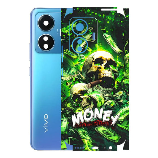 VIVO Z/V/X/T/U/S Series Phone Skins (All Models) - Skull Money - 3D Embossed Finish (L-303) Vivo T1