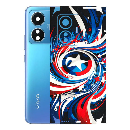 VIVO Z/V/X/T/U/S Series Phone Skins (All Models) - Captain America Logo - 3D Embossed Finish (L-307) Vivo T1