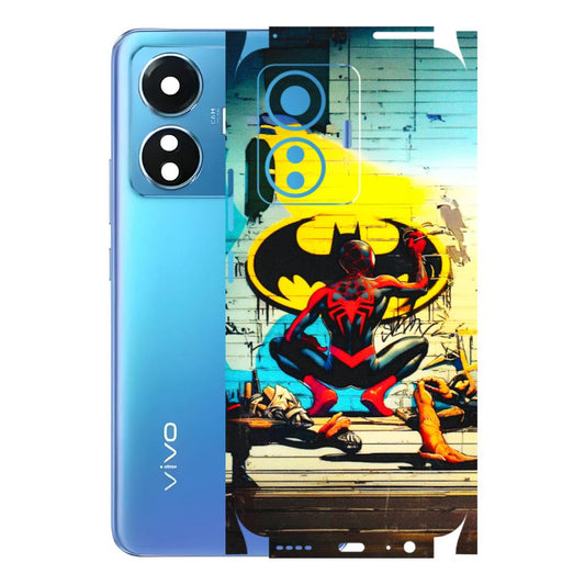 VIVO Z/V/X/T/U/S Series Phone Skins (All Models) - New Spiderman Bat Logo - 3D Embossed Finish (L-309) Vivo T1