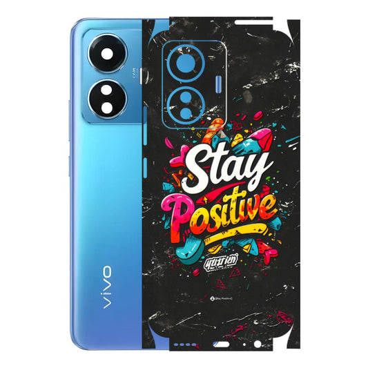 VIVO Z/V/X/T/U/S Series Phone Skins (All Models) - Stay Positive Black - 3D Embossed Finish (L-31) Vivo T1