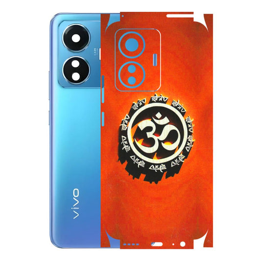 VIVO Z/V/X/T/U/S Series Phone Skins (All Models) - Aum Shiv Orange - 3D Embossed Finish (L-32) Vivo T1