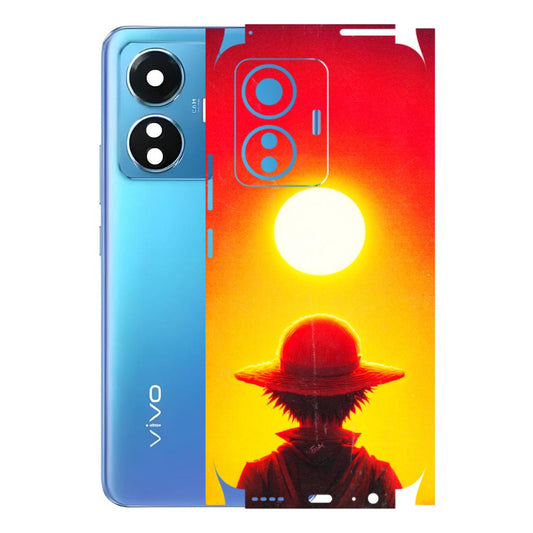 VIVO Z/V/X/T/U/S Series Phone Skins (All Models) - Cool Sunset With Monkey D.Luffy Anime - 3D Embossed Finish (L-329) Vivo T1