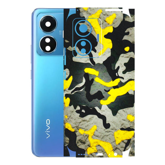VIVO Z/V/X/T/U/S Series Phone Skins (All Models) - Yellow Camouflage - 3D Embossed Finish (L-61) Vivo T1