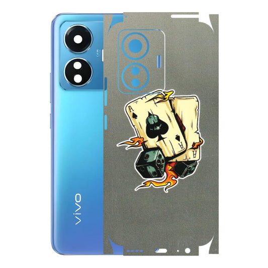 VIVO Z/V/X/T/U/S Series Phone Skins (All Models) - Grey Cards Of Ace - 3D Embossed Finish (L-77) Vivo T1