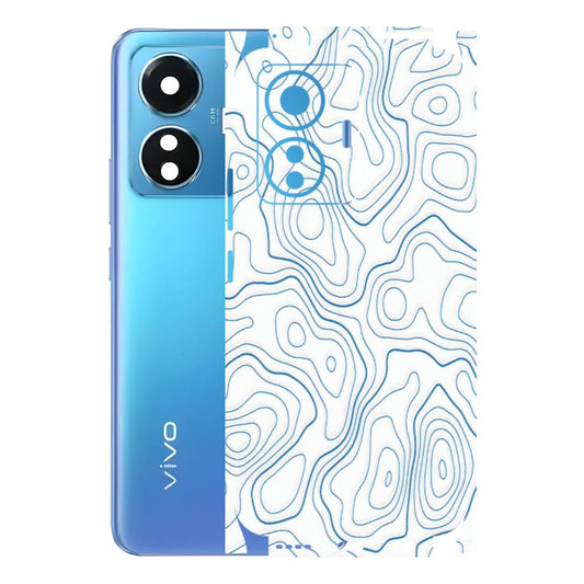 VIVO Z/V/X/T/U/S Series Phone Skins (All Models) - Blue And White Swirls - Matte Finish (M-139) Vivo T1
