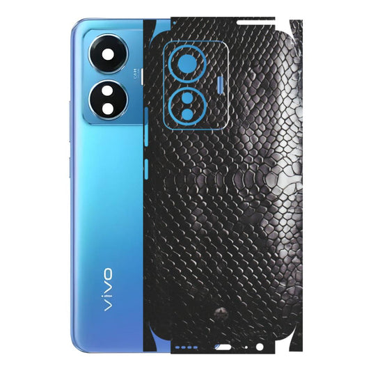 VIVO Z/V/X/T/U/S Series Phone Skins (All Models) - Black Snack Leather - Matte Finish (M-147) Vivo T1