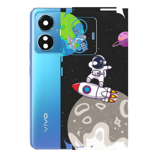 VIVO Z/V/X/T/U/S Series Phone Skins (All Models) - Astronaut Vibing Toon Running - Matte Finish (M-39) Vivo T1