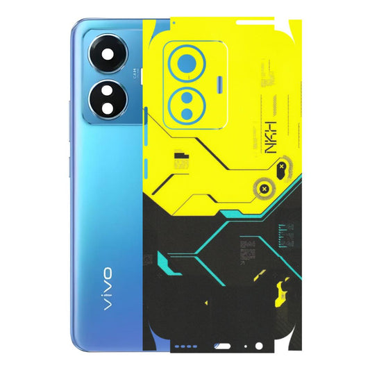 VIVO Z/V/X/T/U/S Series Phone Skins (All Models) - Black Yellow Technica - Matte Finish (M-53) Vivo T1