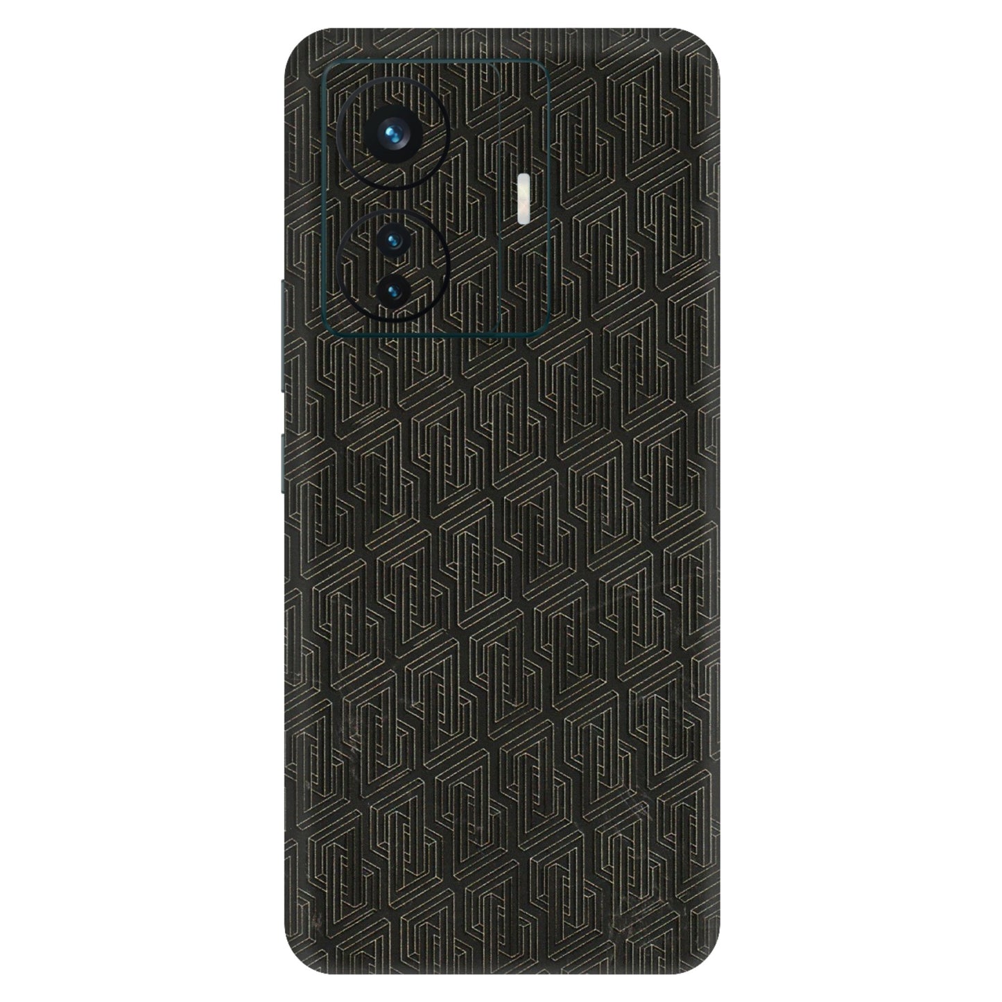 VIVO Z/V/X/T/U/S Series Phone Skins (All Models) - Black Abstract Pattern - 3D Embossed Finish (L-117) Vivo T1 Pro (5G)
