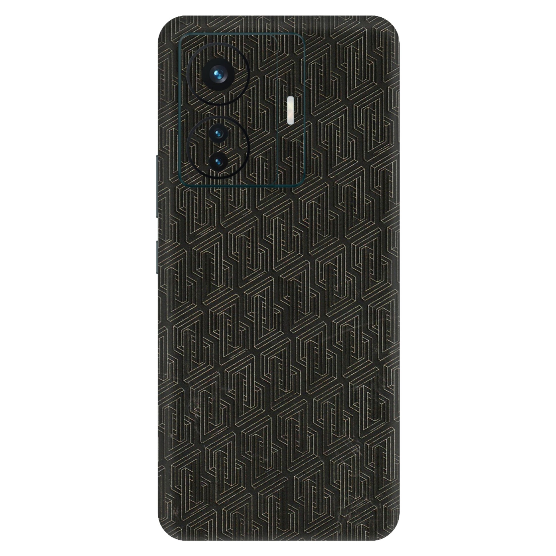 VIVO Z/V/X/T/U/S Series Phone Skins (All Models) - Black Abstract Pattern - 3D Embossed Finish (L-117) Vivo T1 Pro (5G)
