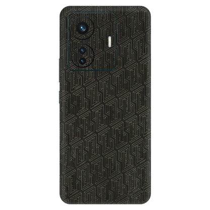 VIVO Z/V/X/T/U/S Series Phone Skins (All Models) - Black Abstract Pattern - 3D Embossed Finish (L-117) Vivo T1 Pro (5G)