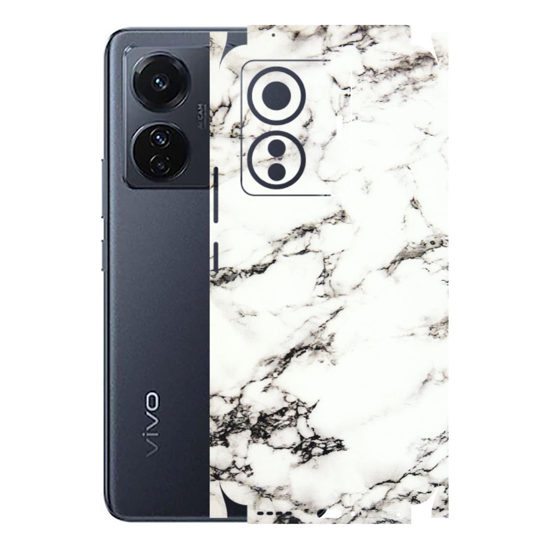 VIVO Z/V/X/T/U/S Series Phone Skins (All Models) - Black and White Marble Texture - 3D Embossed Finish (L-124) Vivo T1 Pro (5G)