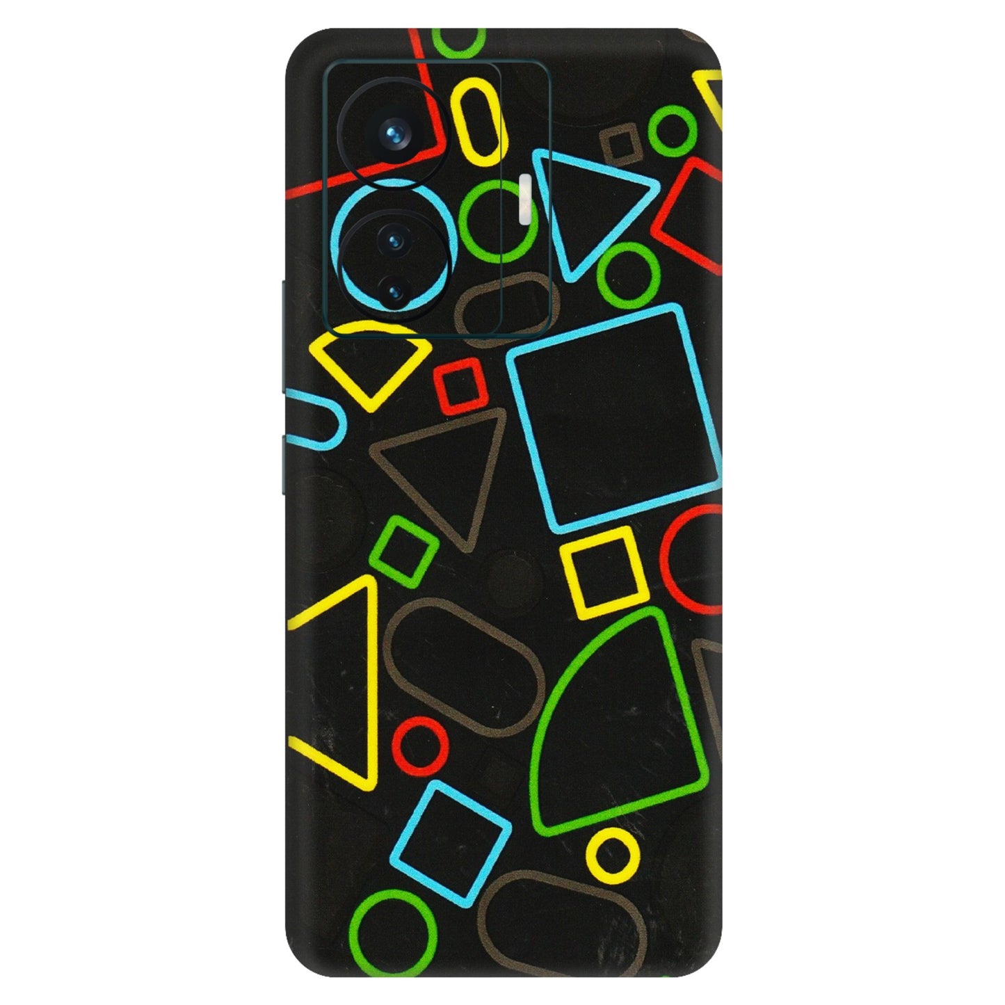 VIVO Z/V/X/T/U/S Series Phone Skins (All Models) - Black Shapes - 3D Embossed Finish (L-131) Vivo T1 Pro (5G)