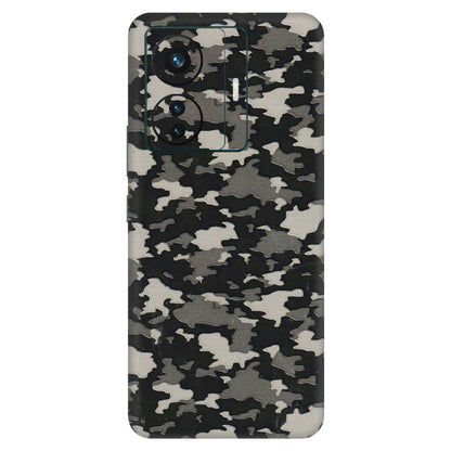 VIVO Z/V/X/T/U/S Series Phone Skins (All Models) - Black/Grey Camoflaunge - 3D Embossed Finish (L-142) Vivo T1 Pro (5G)