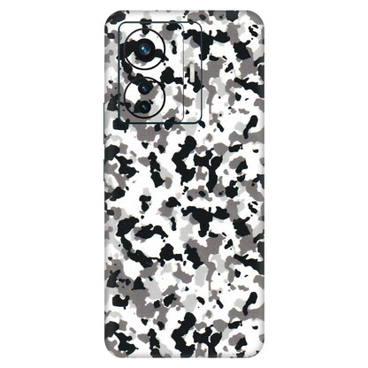 VIVO Z/V/X/T/U/S Series Phone Skins (All Models) - White Black Camouflage - 3D Embossed Finish (L-18) Vivo T1 Pro (5G)
