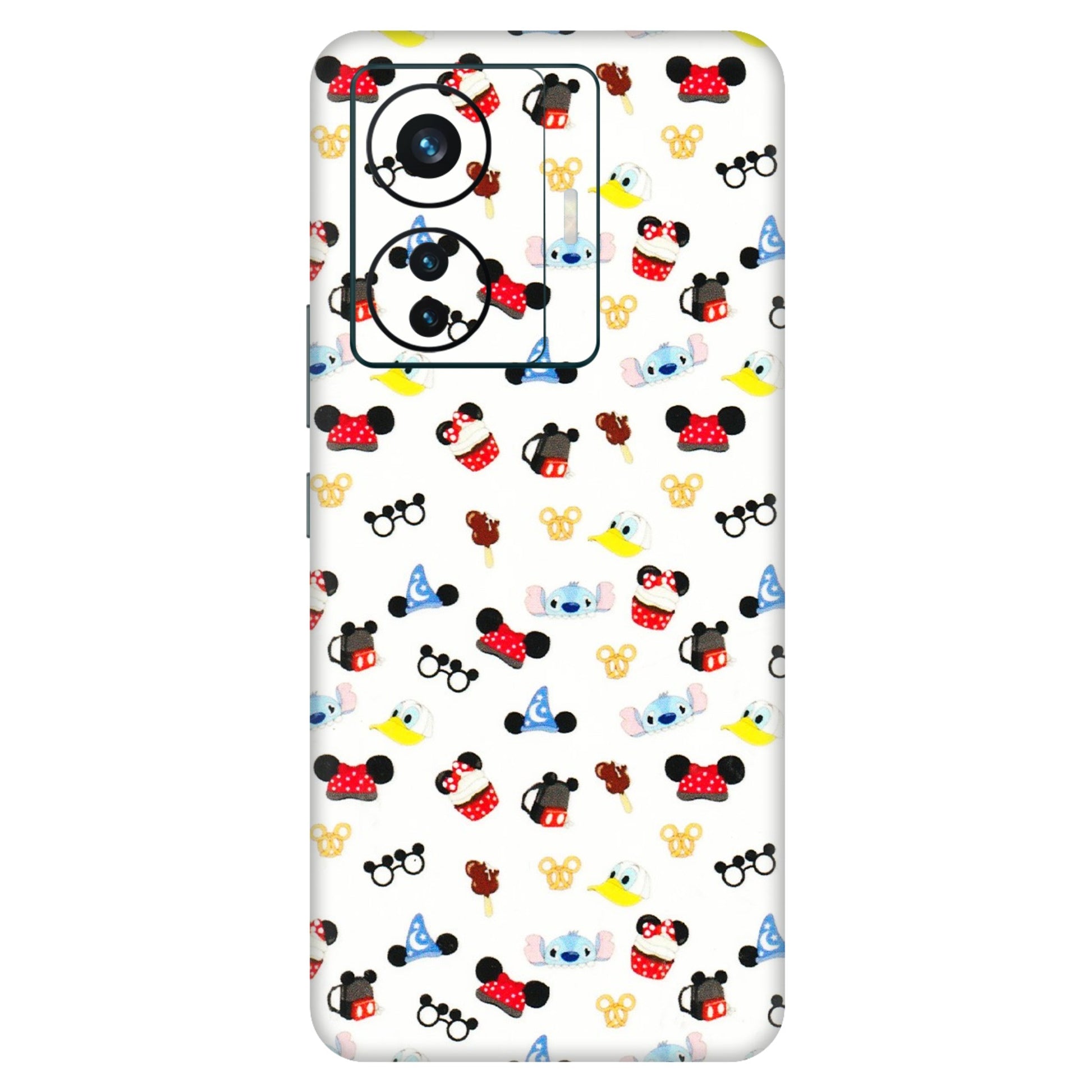 VIVO Z/V/X/T/U/S Series Phone Skins (All Models) - Minnie Mouse & Donald Doodles s - 3D Embossed Finish (L-194) Vivo T1 Pro (5G)