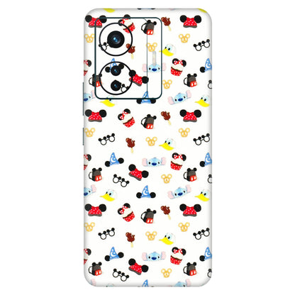 VIVO Z/V/X/T/U/S Series Phone Skins (All Models) - Minnie Mouse & Donald Doodles s - 3D Embossed Finish (L-194) Vivo T1 Pro (5G)