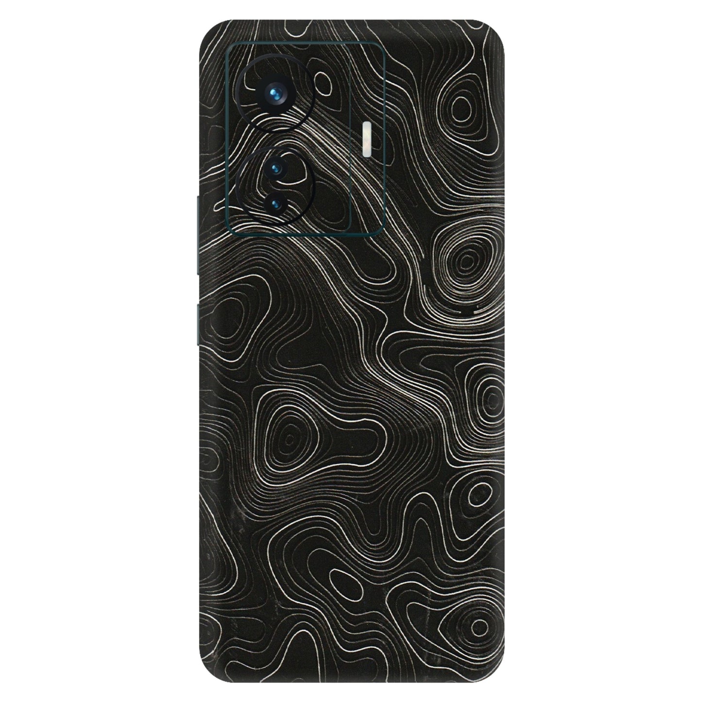 VIVO Z/V/X/T/U/S Series Phone Skins (All Models) - Black Swirl - 3D Embossed Finish (L-196) Vivo T1 Pro (5G)