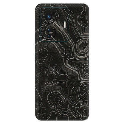 VIVO Z/V/X/T/U/S Series Phone Skins (All Models) - Black Swirl - 3D Embossed Finish (L-196) Vivo T1 Pro (5G)