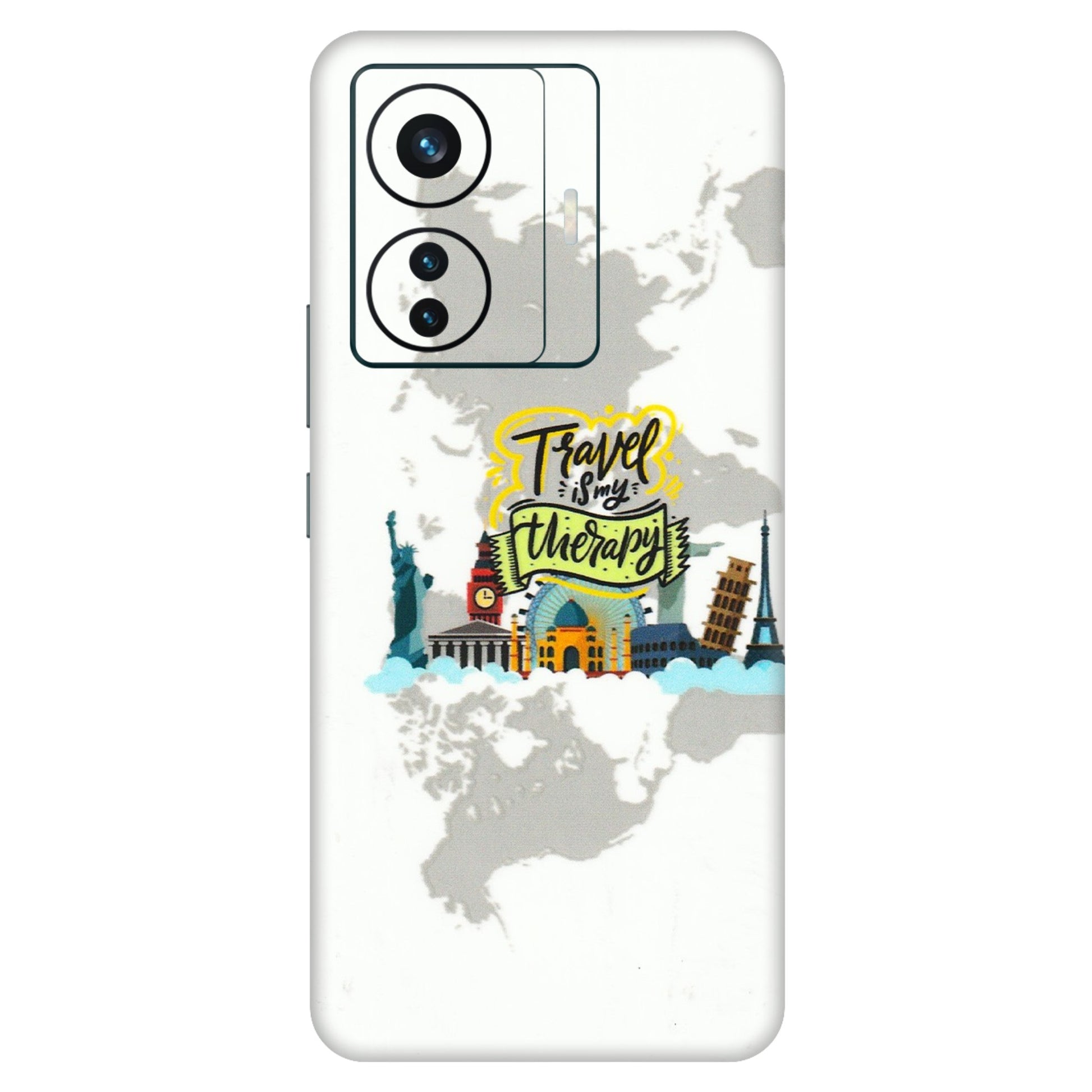 VIVO Z/V/X/T/U/S Series Phone Skins (All Models) - Travel Therapy - 3D Embossed Finish (L-199) Vivo T1 Pro (5G)