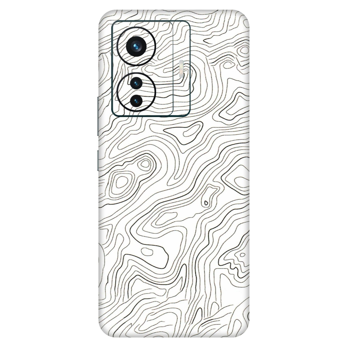 VIVO Z/V/X/T/U/S Series Phone Skins (All Models) - White Black Swirls - 3D Embossed Finish (L-219) Vivo T1 Pro (5G)