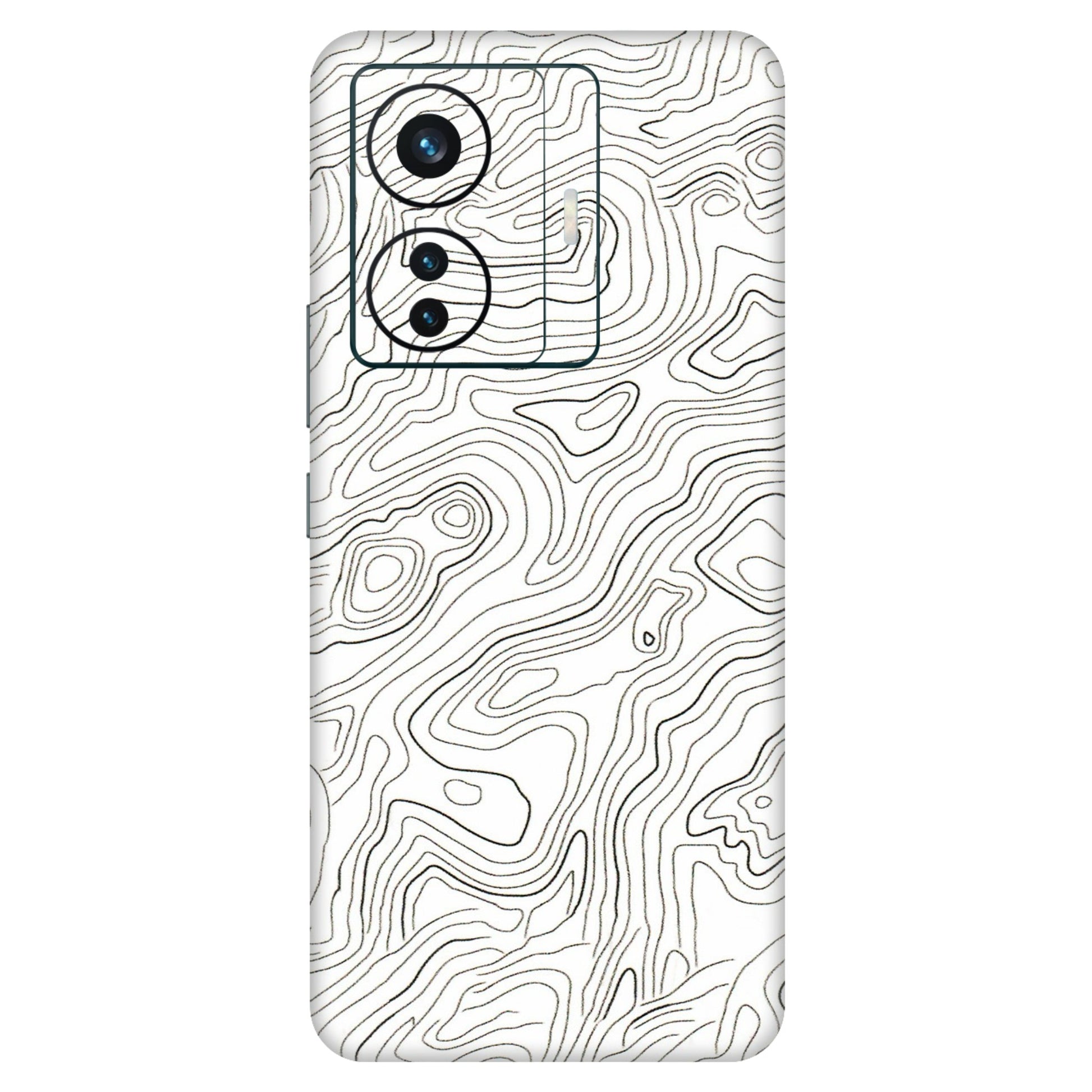 VIVO Z/V/X/T/U/S Series Phone Skins (All Models) - White Black Swirls - 3D Embossed Finish (L-219) Vivo T1 Pro (5G)