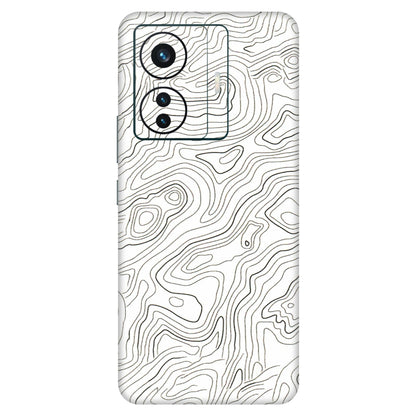 VIVO Z/V/X/T/U/S Series Phone Skins (All Models) - White Black Swirls - 3D Embossed Finish (L-219) Vivo T1 Pro (5G)