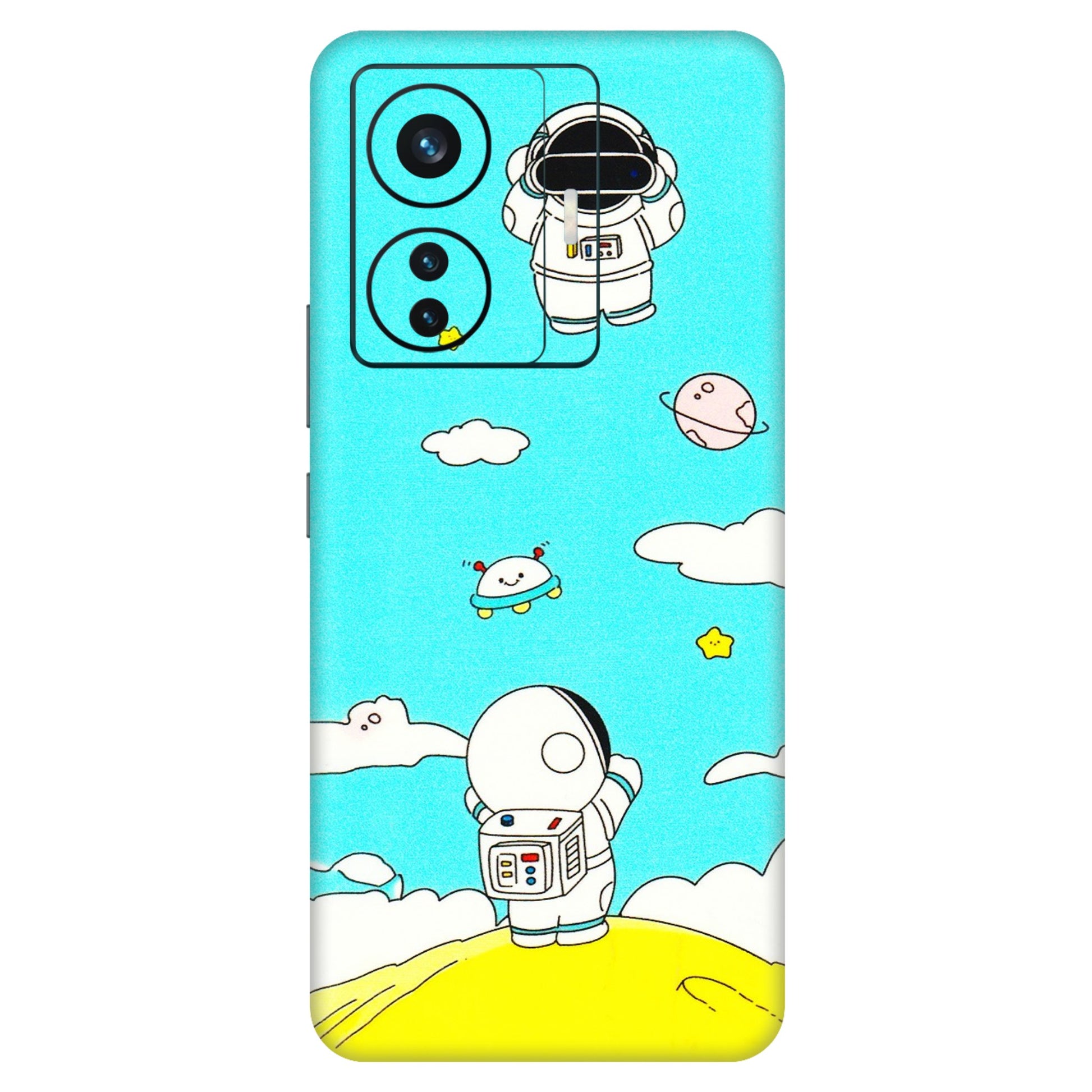 VIVO Z/V/X/T/U/S Series Phone Skins (All Models) - Blue Skies Astro Float - 3D Embossed Finish (L-230) Vivo T1 Pro (5G)