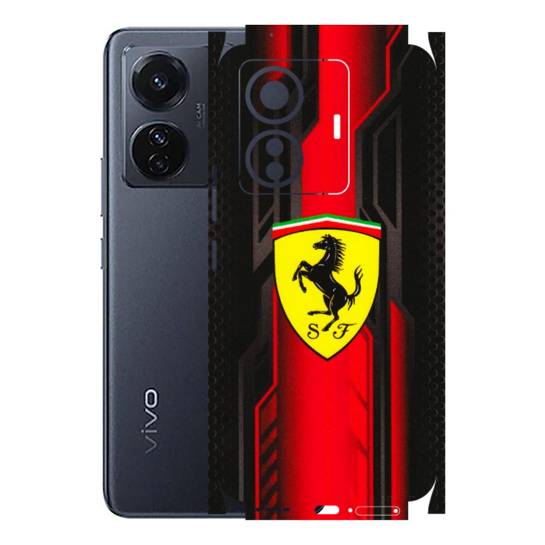 VIVO Z/V/X/T/U/S Series Phone Skins (All Models) - Black Ferrari Logo - 3D Embossed Finish (L-253) Vivo T1 Pro (5G)