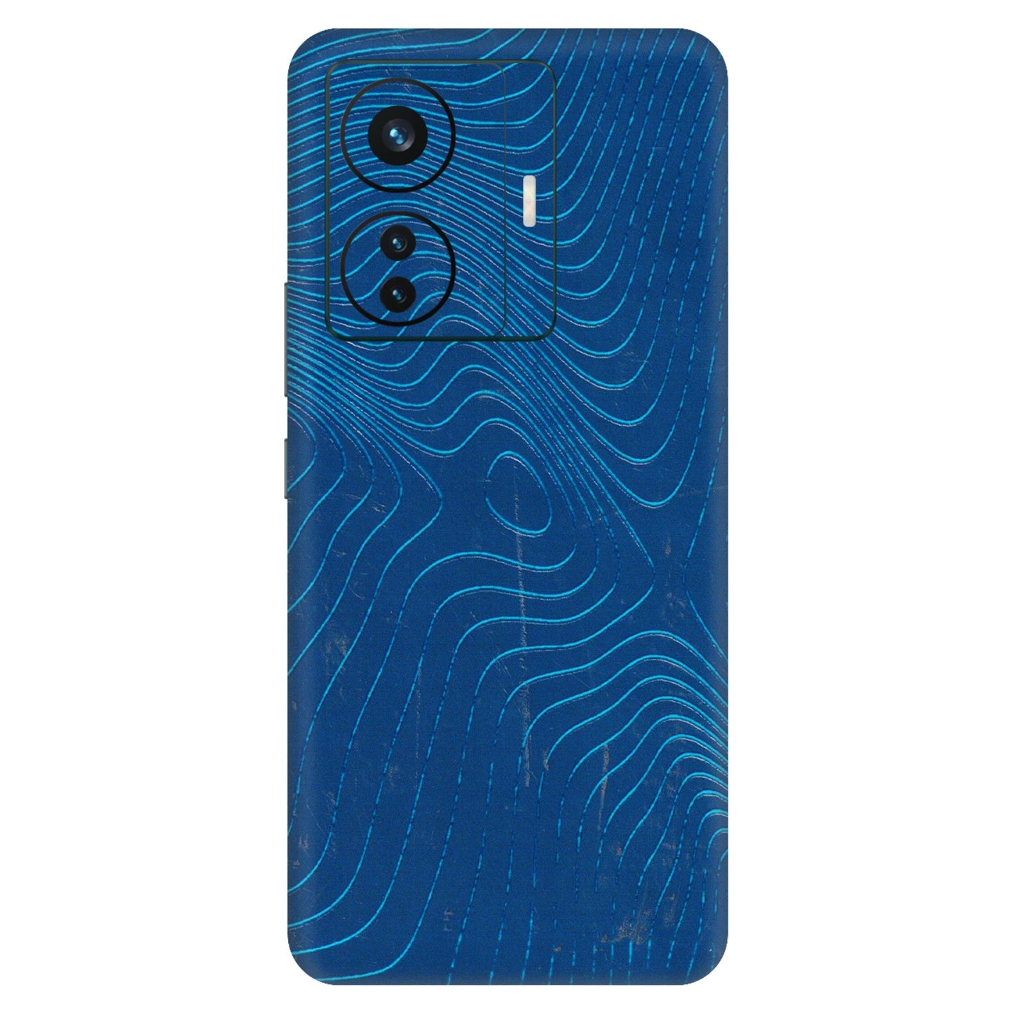VIVO Z/V/X/T/U/S Series Phone Skins (All Models) - Abstract Blue Line Map - 3D Embossed Finish (L-272) Vivo T1 Pro (5G)