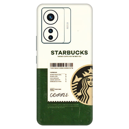 VIVO Z/V/X/T/U/S Series Phone Skins (All Models) - Starbucks Barcode - 3D Embossed Finish (L-308) Vivo T1 Pro (5G)