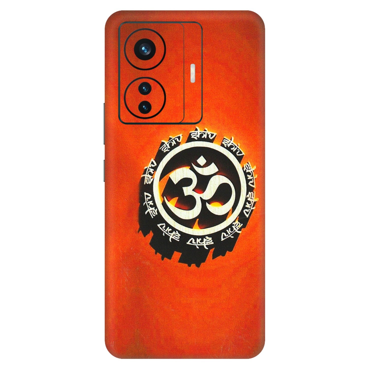 VIVO Z/V/X/T/U/S Series Phone Skins (All Models) - Aum Shiv Orange - 3D Embossed Finish (L-32) Vivo T1 Pro (5G)