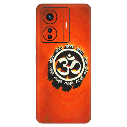 VIVO Z/V/X/T/U/S Series Phone Skins (All Models) - Aum Shiv Orange - 3D Embossed Finish (L-32) Vivo T1 Pro (5G)