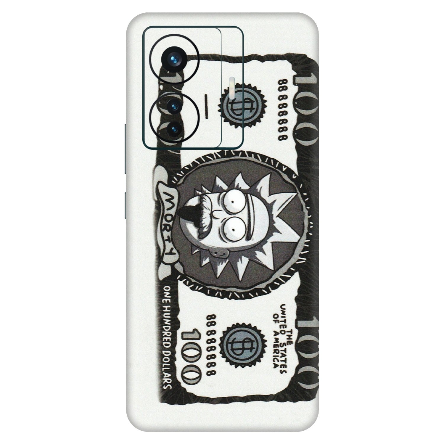 VIVO Z/V/X/T/U/S Series Phone Skins (All Models) - Rick And Morty Hundred Dollar Anime - Matte Finish (M-161) Vivo T1 Pro (5G)