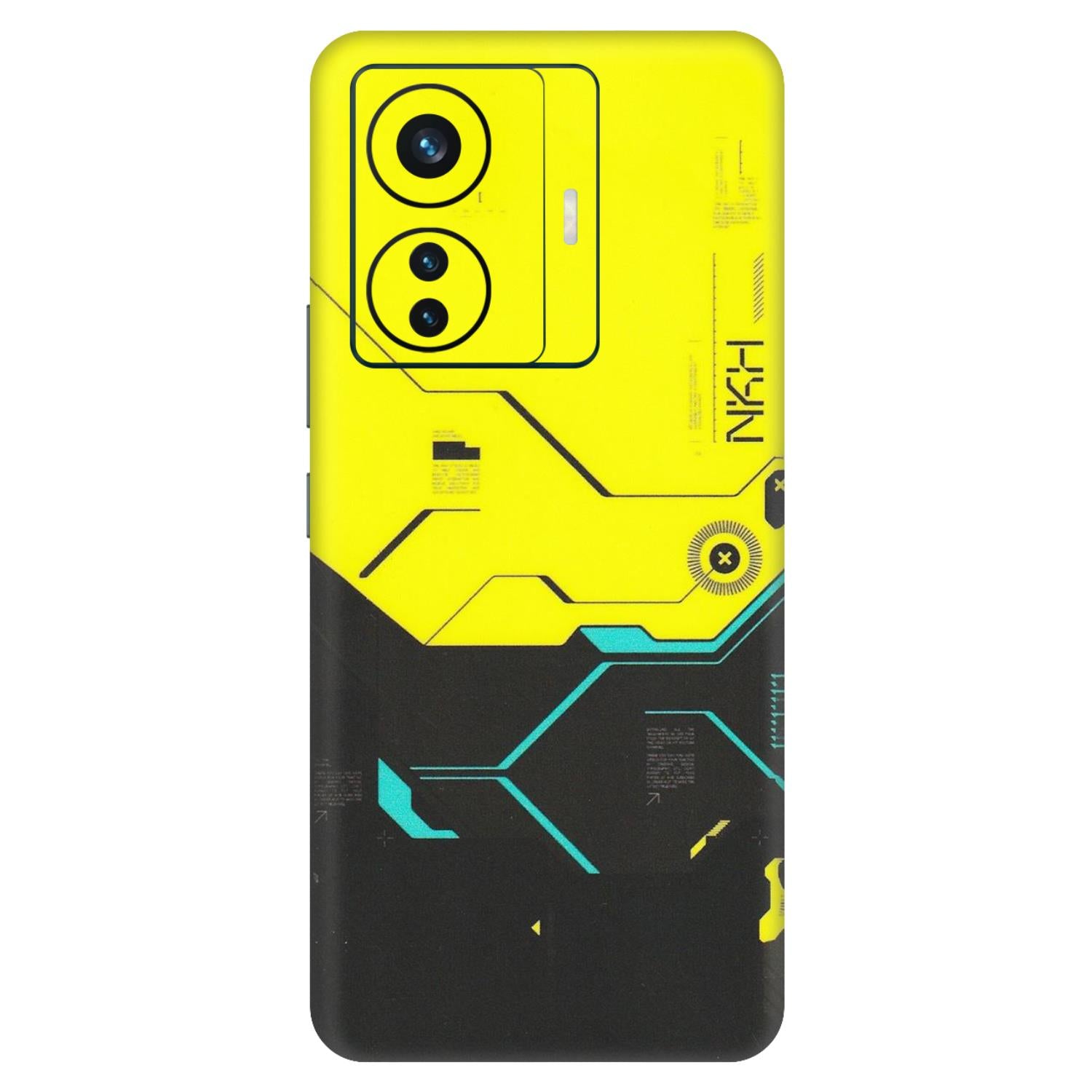 VIVO Z/V/X/T/U/S Series Phone Skins (All Models) - Black Yellow Technica - Matte Finish (M-53) Vivo T1 Pro (5G)