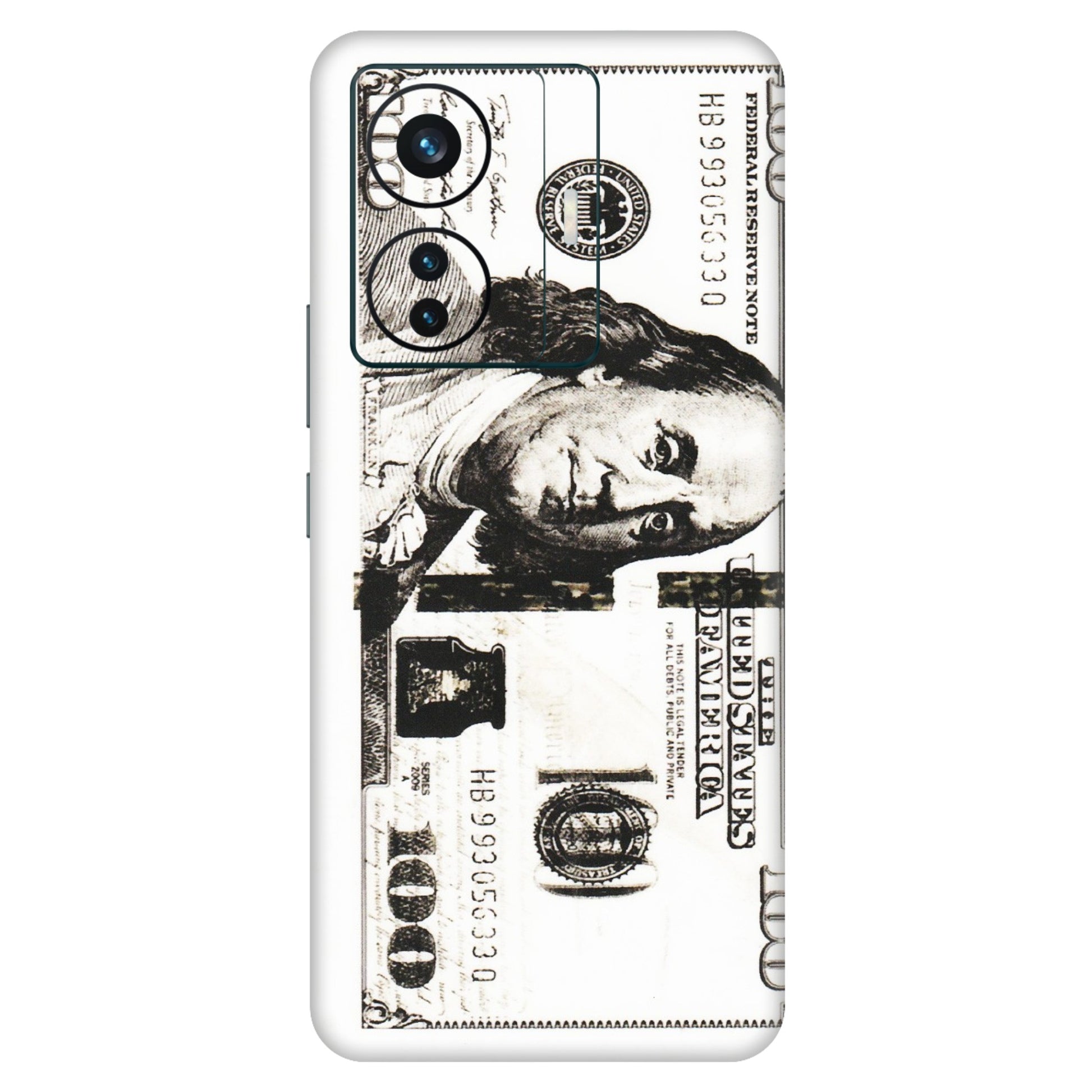 VIVO Z/V/X/T/U/S Series Phone Skins (All Models) - 100 Dollar Currency - Transparent Finish (T-01) Vivo T1 Pro (5G)