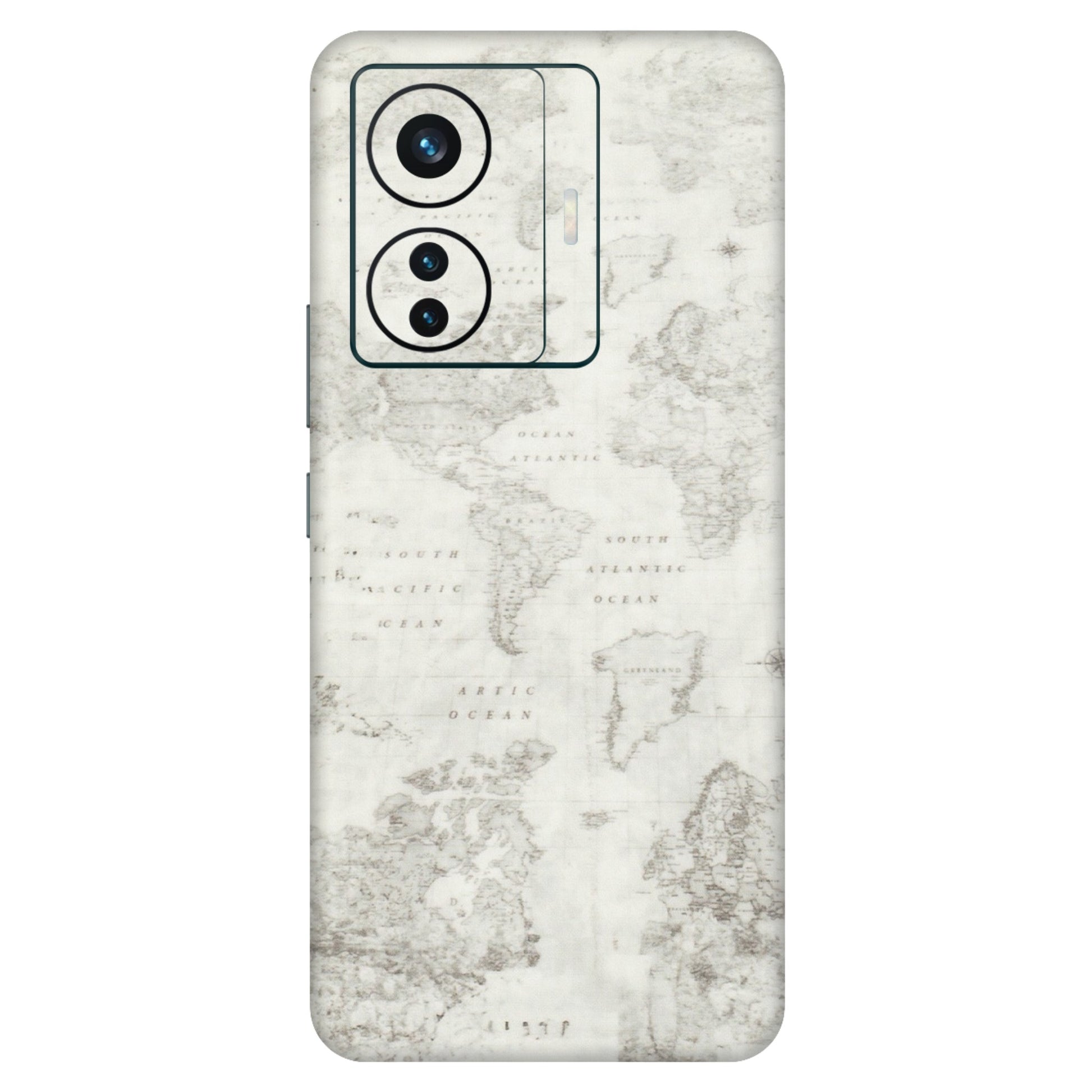 VIVO Z/V/X/T/U/S Series Phone Skins (All Models) - World Travel Map - Transparent Finish (T-04) Vivo T1 Pro (5G)