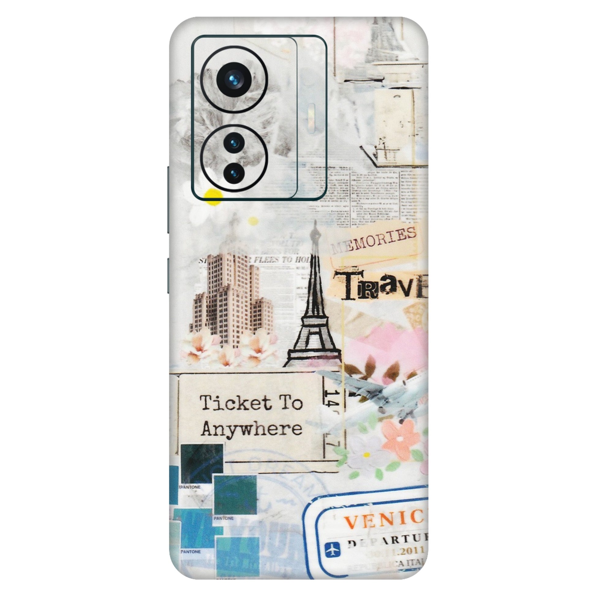 VIVO Z/V/X/T/U/S Series Phone Skins (All Models) - Travel Memories - Transparent Finish (T-09) Vivo T1 Pro (5G)