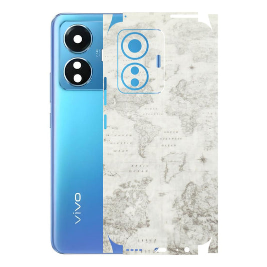 VIVO Z/V/X/T/U/S Series Phone Skins (All Models) - World Travel Map - Transparent Finish (T-04) Vivo T1