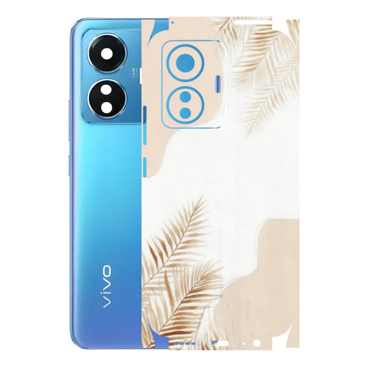 VIVO Z/V/X/T/U/S Series Phone Skins (All Models) - Gold Petals Abstract - Transparent Finish (T-08) Vivo T1