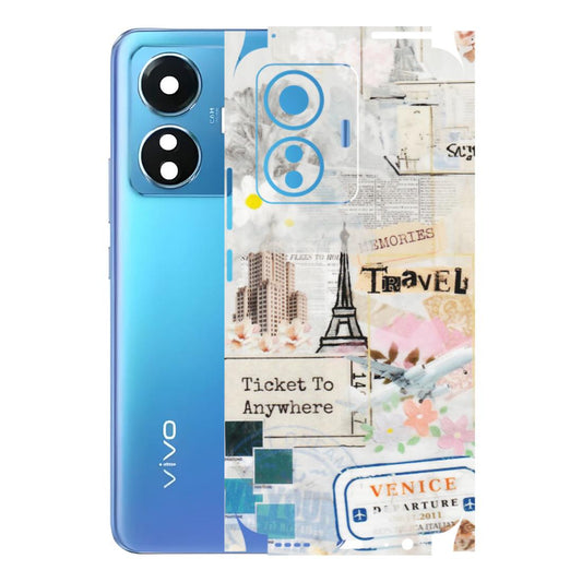 VIVO Z/V/X/T/U/S Series Phone Skins (All Models) - Travel Memories - Transparent Finish (T-09) Vivo T1