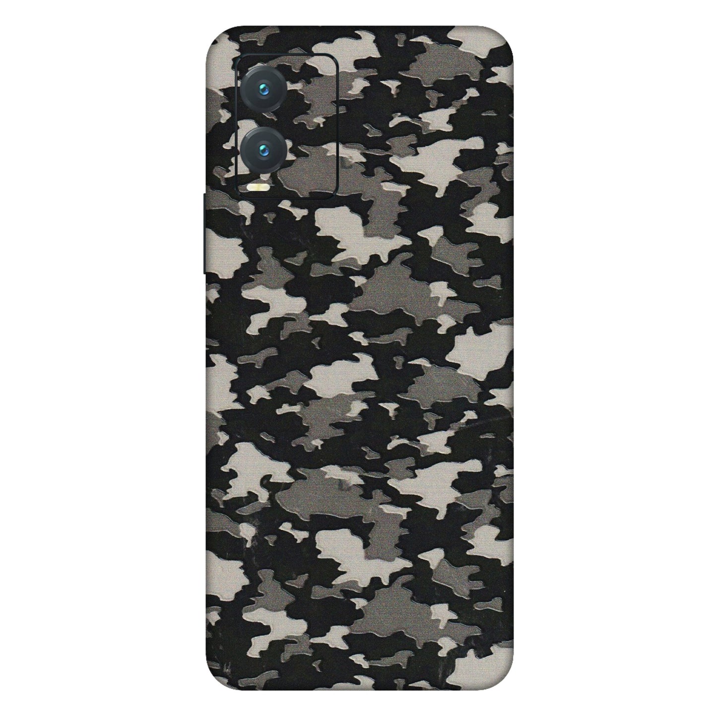 VIVO Z/V/X/T/U/S Series Phone Skins (All Models) - Black/Grey Camoflaunge - 3D Embossed Finish (L-142) Vivo T1X