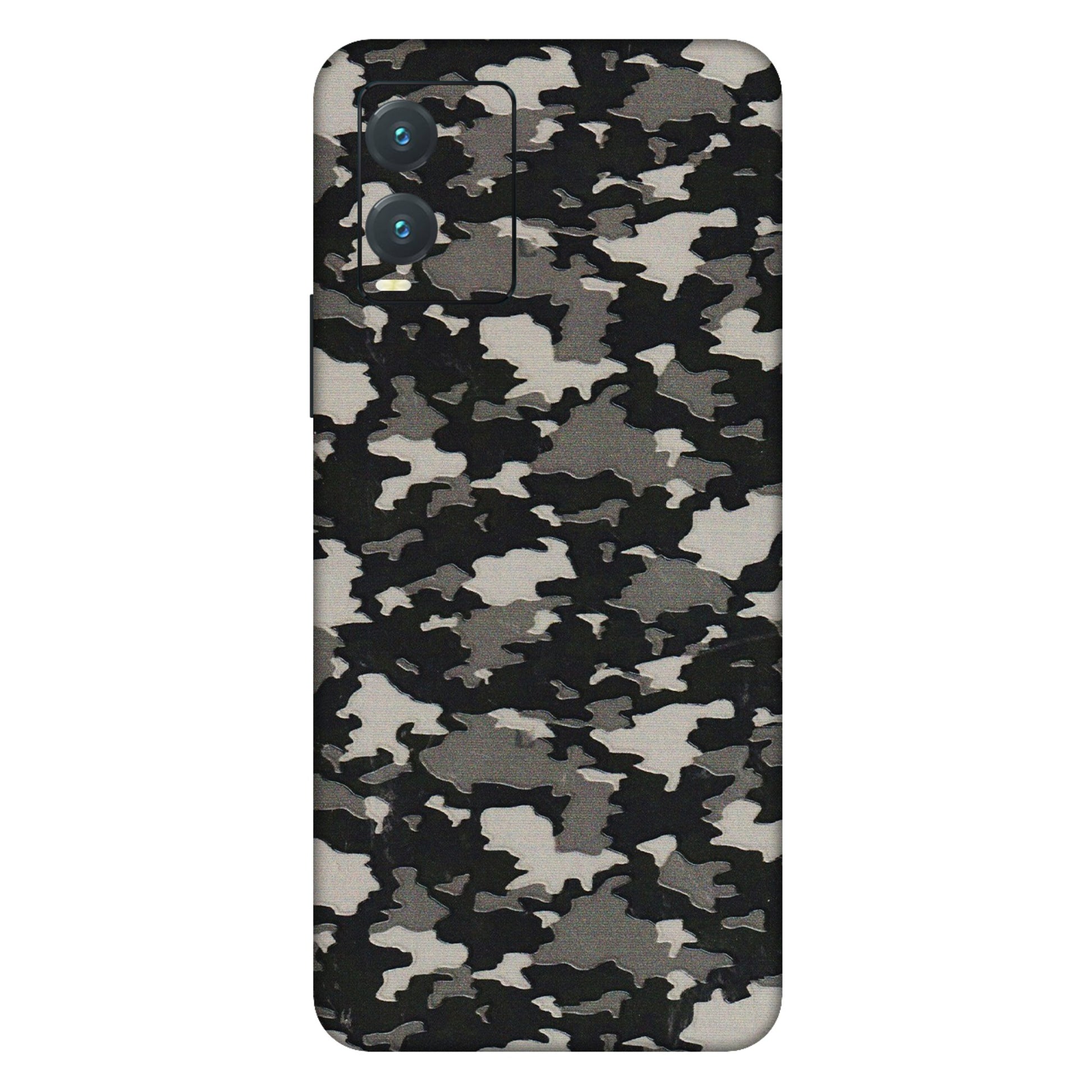 VIVO Z/V/X/T/U/S Series Phone Skins (All Models) - Black/Grey Camoflaunge - 3D Embossed Finish (L-142) Vivo T1X