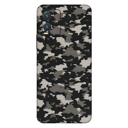 VIVO Z/V/X/T/U/S Series Phone Skins (All Models) - Black/Grey Camoflaunge - 3D Embossed Finish (L-142) Vivo T1X