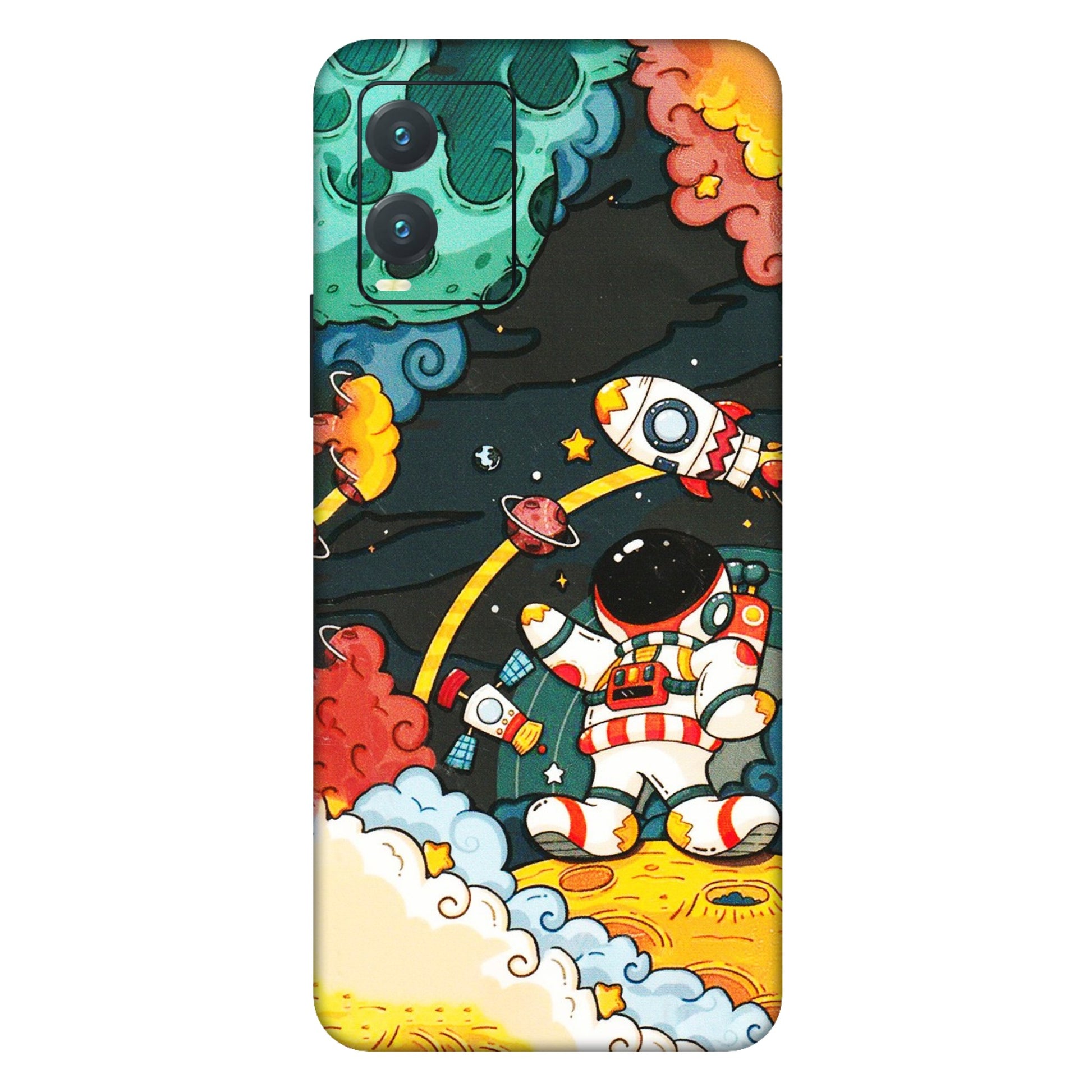 VIVO Z/V/X/T/U/S Series Phone Skins (All Models) - Astronauts & Spaceship - 3D Embossed Finish (L-145) Vivo T1X