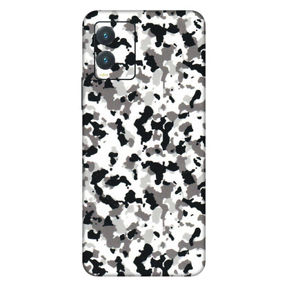 VIVO Z/V/X/T/U/S Series Phone Skins (All Models) - White Black Camouflage - 3D Embossed Finish (L-18) Vivo T1X