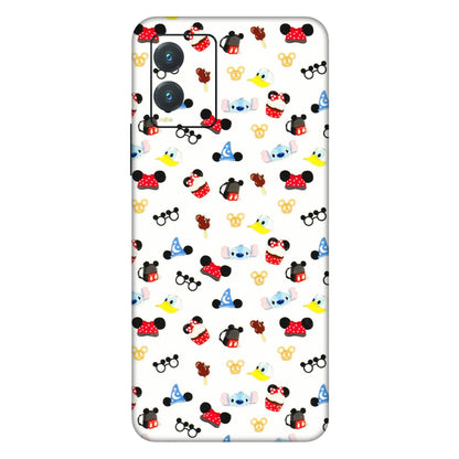 VIVO Z/V/X/T/U/S Series Phone Skins (All Models) - Minnie Mouse & Donald Doodles s - 3D Embossed Finish (L-194) Vivo T1X