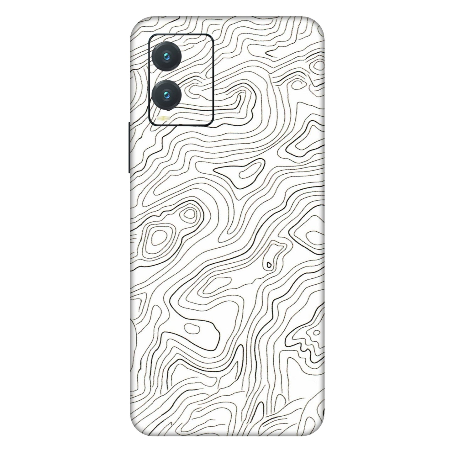 VIVO Z/V/X/T/U/S Series Phone Skins (All Models) - White Black Swirls - 3D Embossed Finish (L-219) Vivo T1X