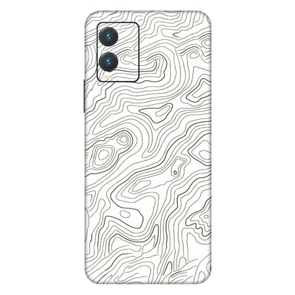 VIVO Z/V/X/T/U/S Series Phone Skins (All Models) - White Black Swirls - 3D Embossed Finish (L-219) Vivo T1X