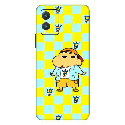 VIVO Z/V/X/T/U/S Series Phone Skins (All Models) - Yellow Blue Shinchan Cute - 3D Embossed Finish (L-221) Vivo T1X